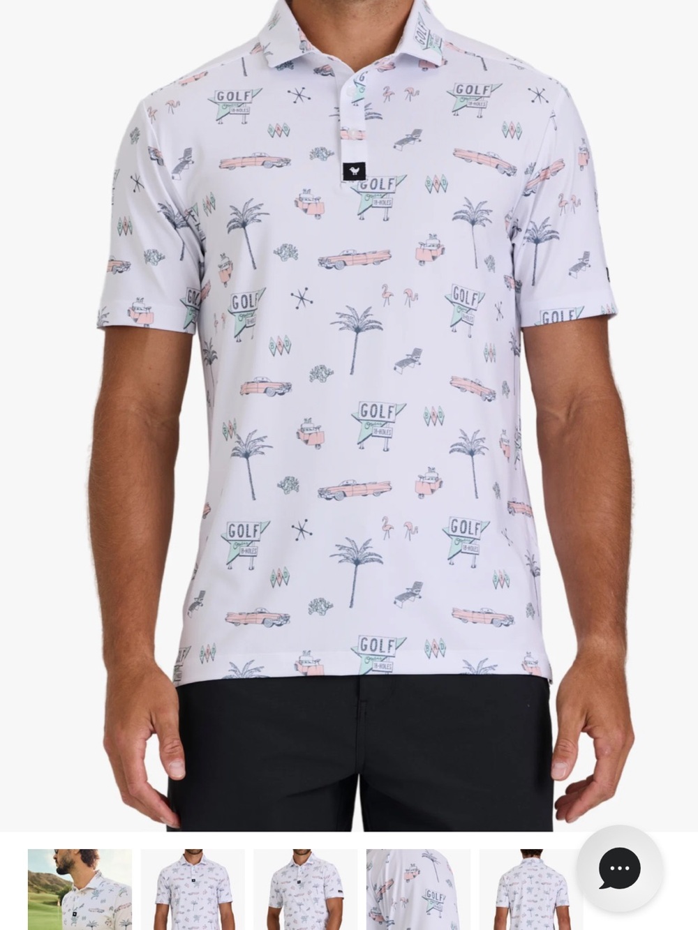 Men’s Bad Birdie Palm-Print Golf Polo Shirt